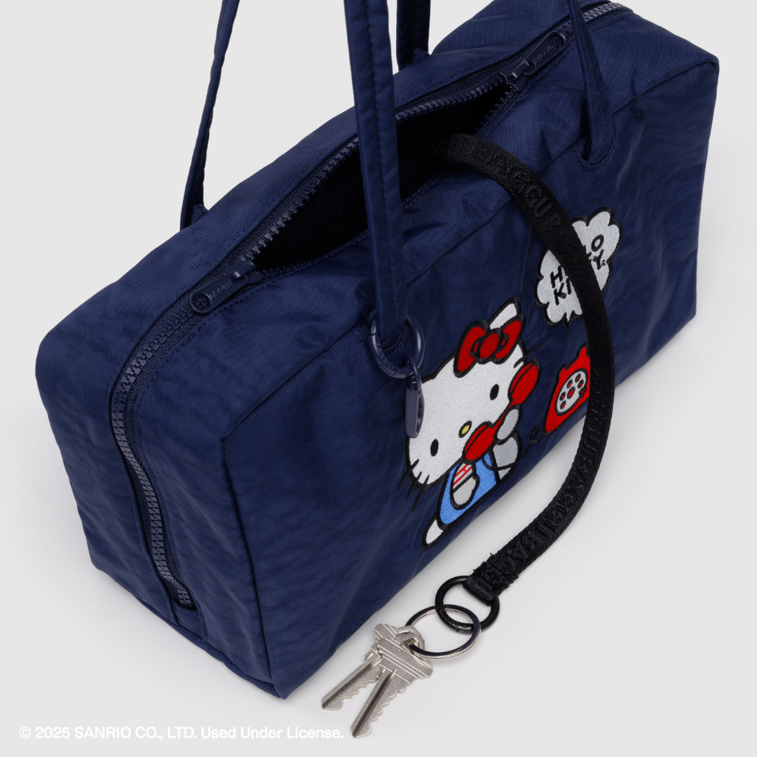 Detail image of the key strap inside of the bag