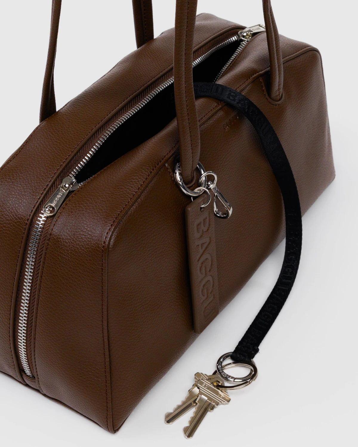 Baggu Recycled Leather Bowler Bag - Brown