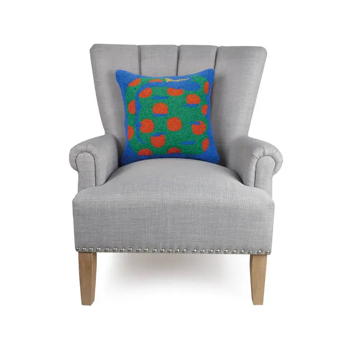Pillow on a chair for scale