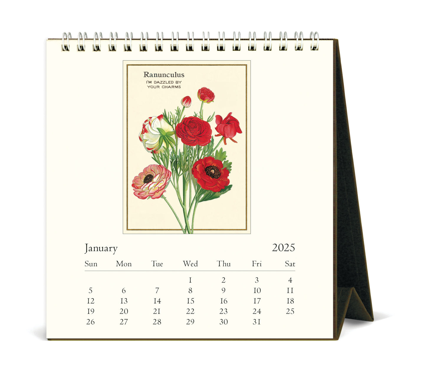 Cavallini & Co. 2025 Desk Calendar - Language of Flowers