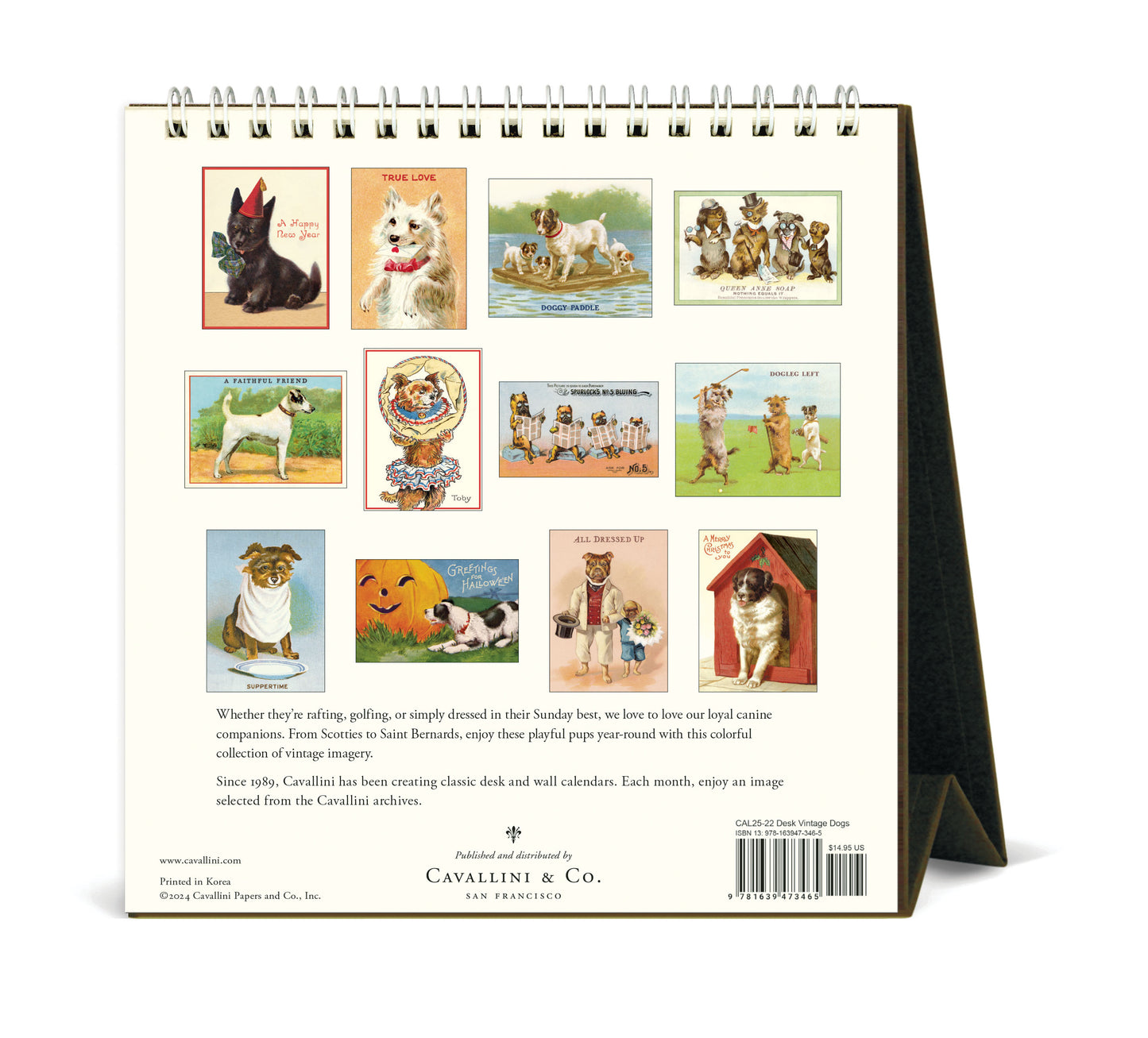 Cavallini & Co. 2025 Desk Calendar - Dogs