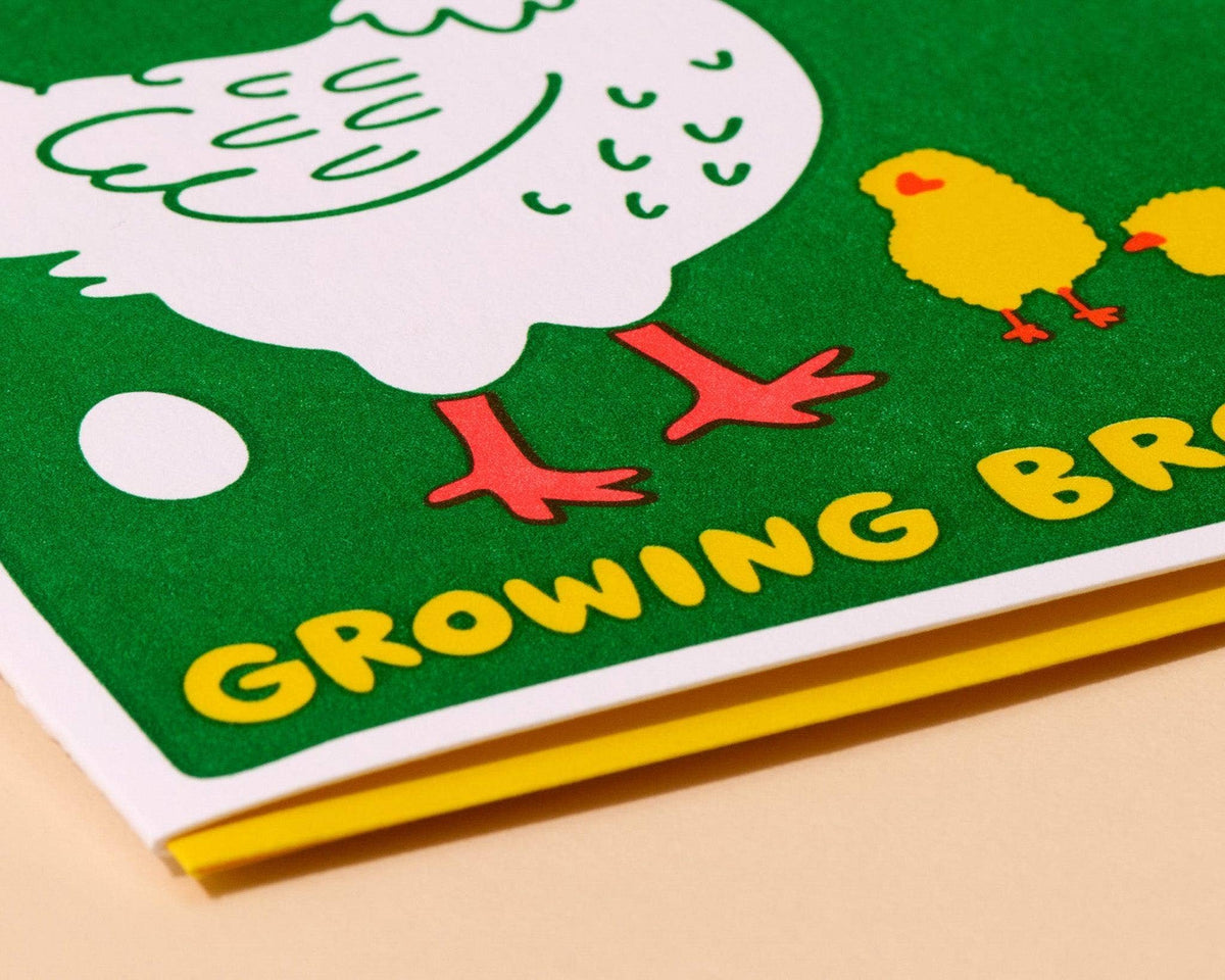 Letterpress New Baby Card—Growing Brood