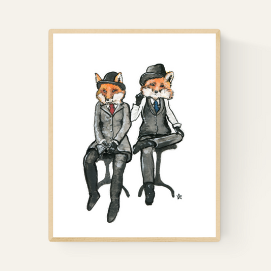 Art Print - Pawtners In Crime (Foxes)