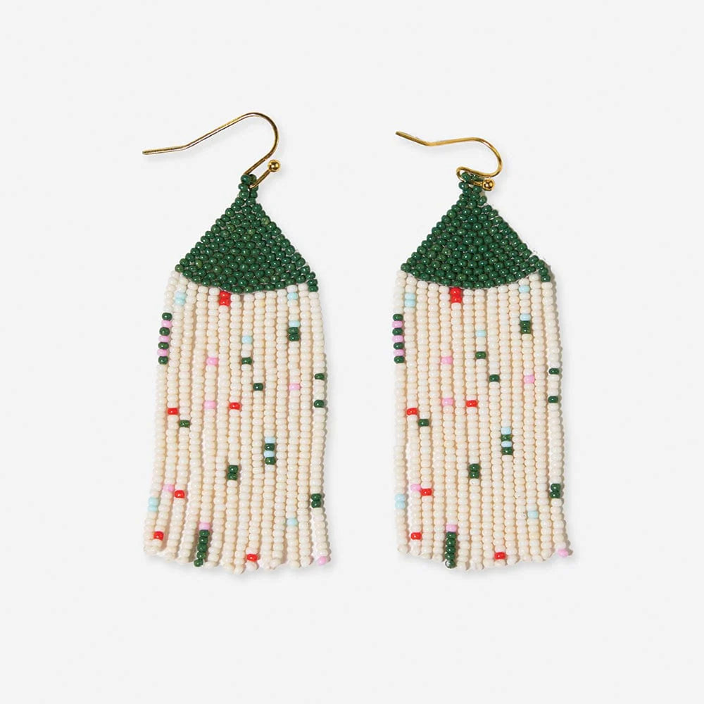 Confetti Faire Isle Fringe Beaded Earrings
