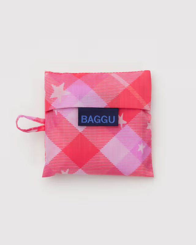 Baby Baggu -Pink Star Plaid