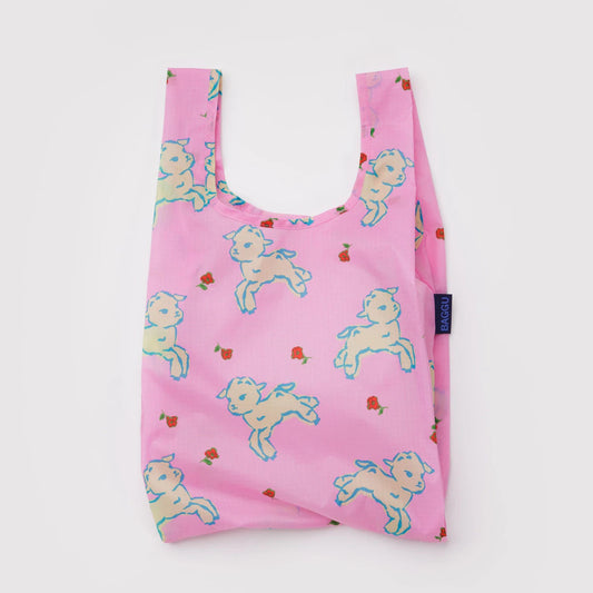 Reusable bag with cute baby lambs