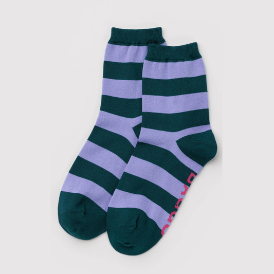Crew socks in malachite stripe pattern