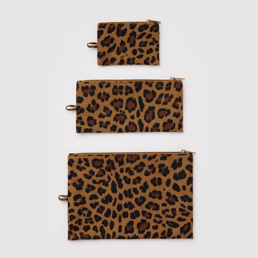 Baggu Flat Pouch Set - Leopard