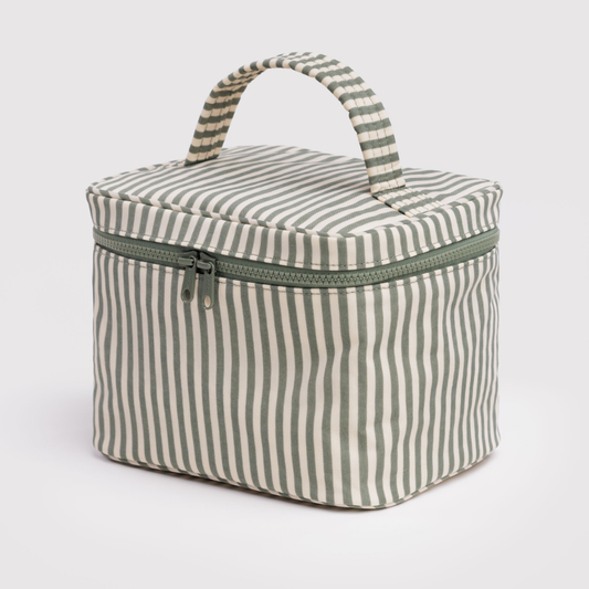 Baggu Large Cosmetic Case - Sage Stripe