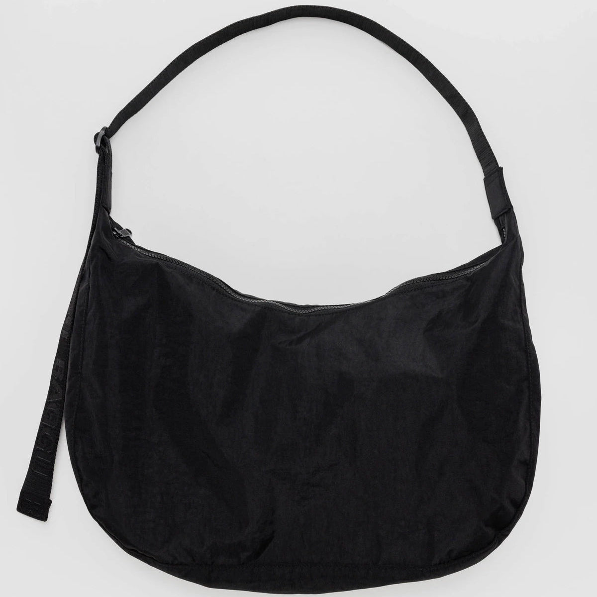 Nylon crescent bag in black color