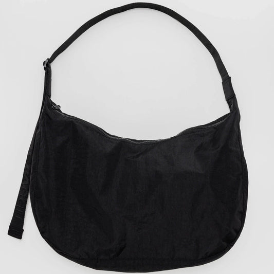 Nylon crescent bag in black color