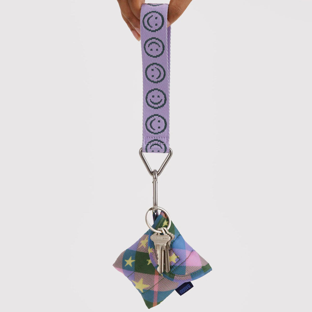 Baggu Logo Keychain - Lilac Happy