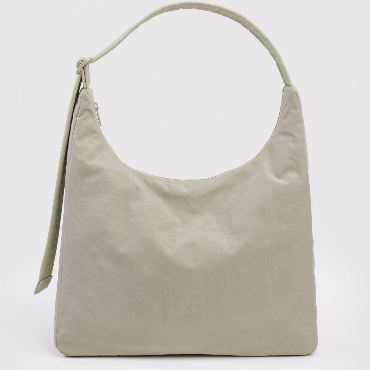 Nylon shoulder bag in celadon color
