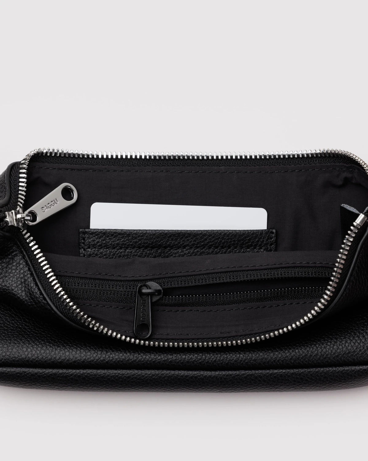 Baggu Recycled Leather Pouchette- Black