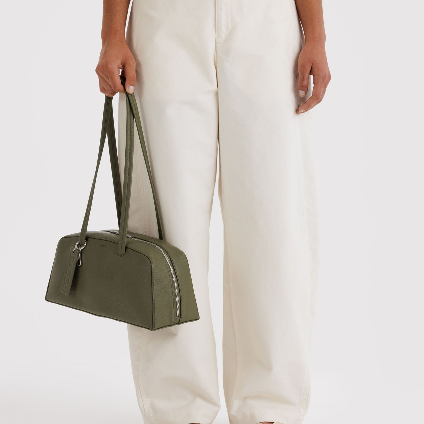 Baggu Small Recycled Leather Bowler Bag- Loden