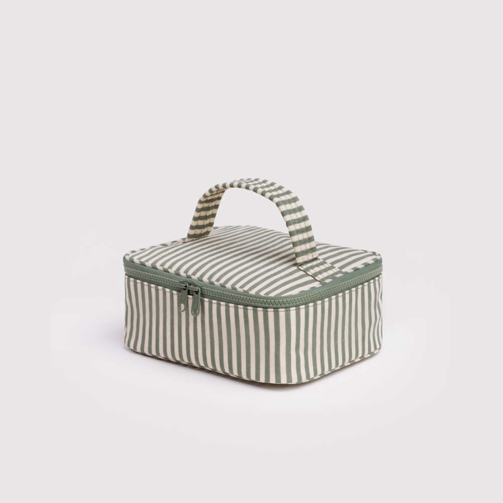 Baggu Small Cosmetic Case - Sage Stripe