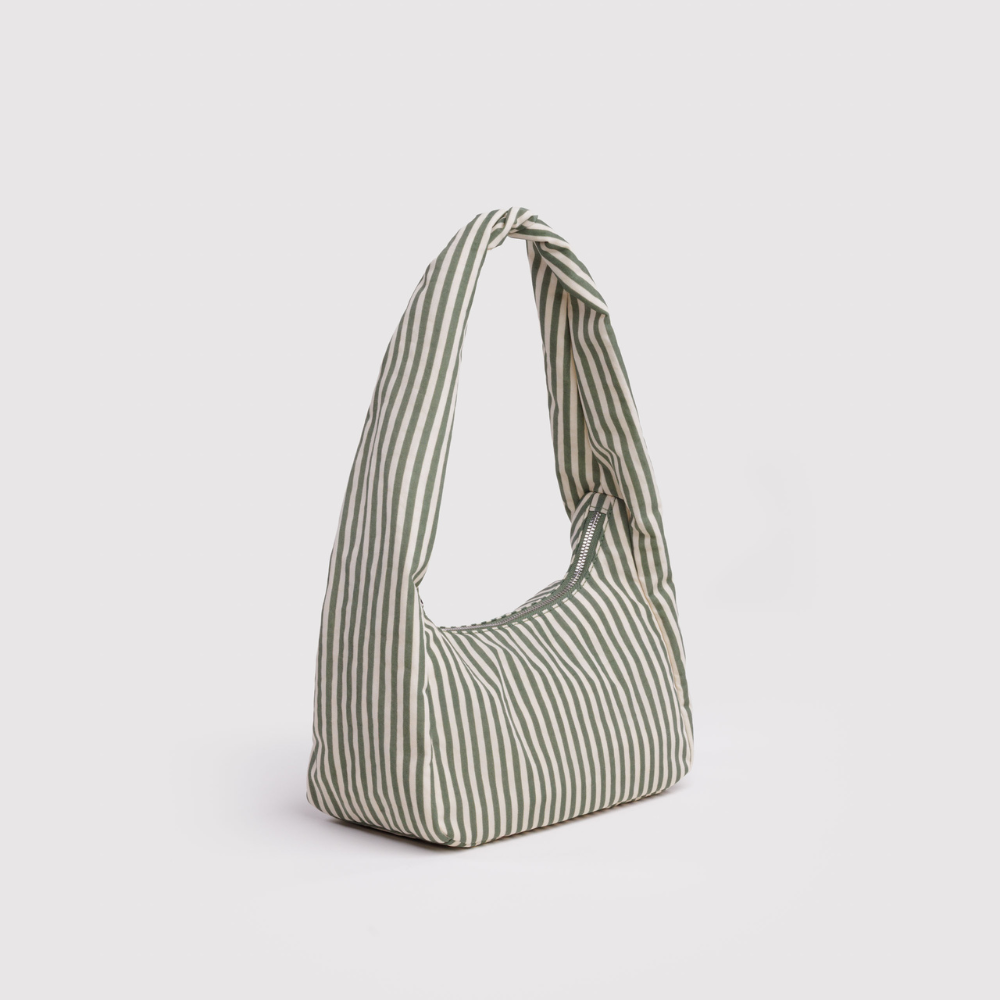 Baggu Small Nylon Meringue Bag - Sage Stripe