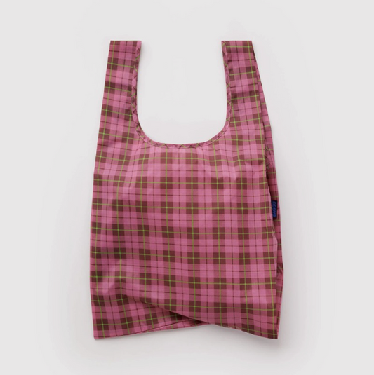 Baggu Standard Bag - Azalea pink Tartan