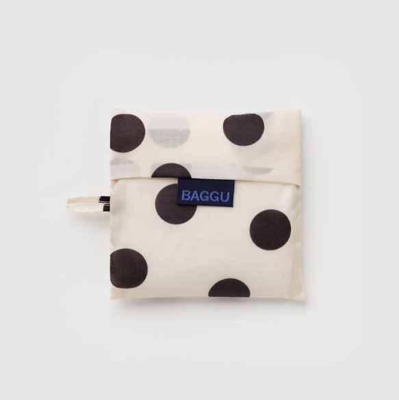 Baggu Standard Bag - Cream and Black Polka Dot