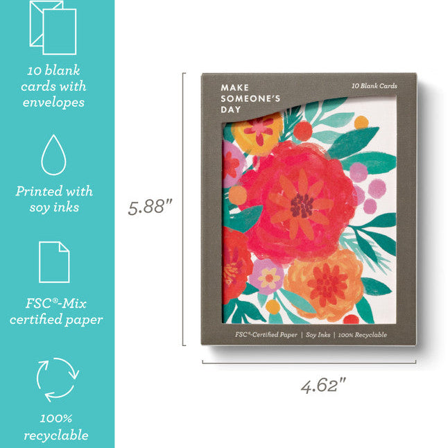 Bursting Blossoms Blank - Thank You Note Cards