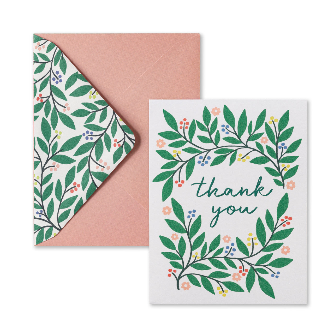 Botanical Wreath - Blank Thank You Notecards