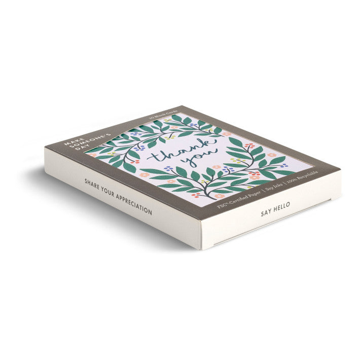 Botanical Wreath - Blank Thank You Notecards
