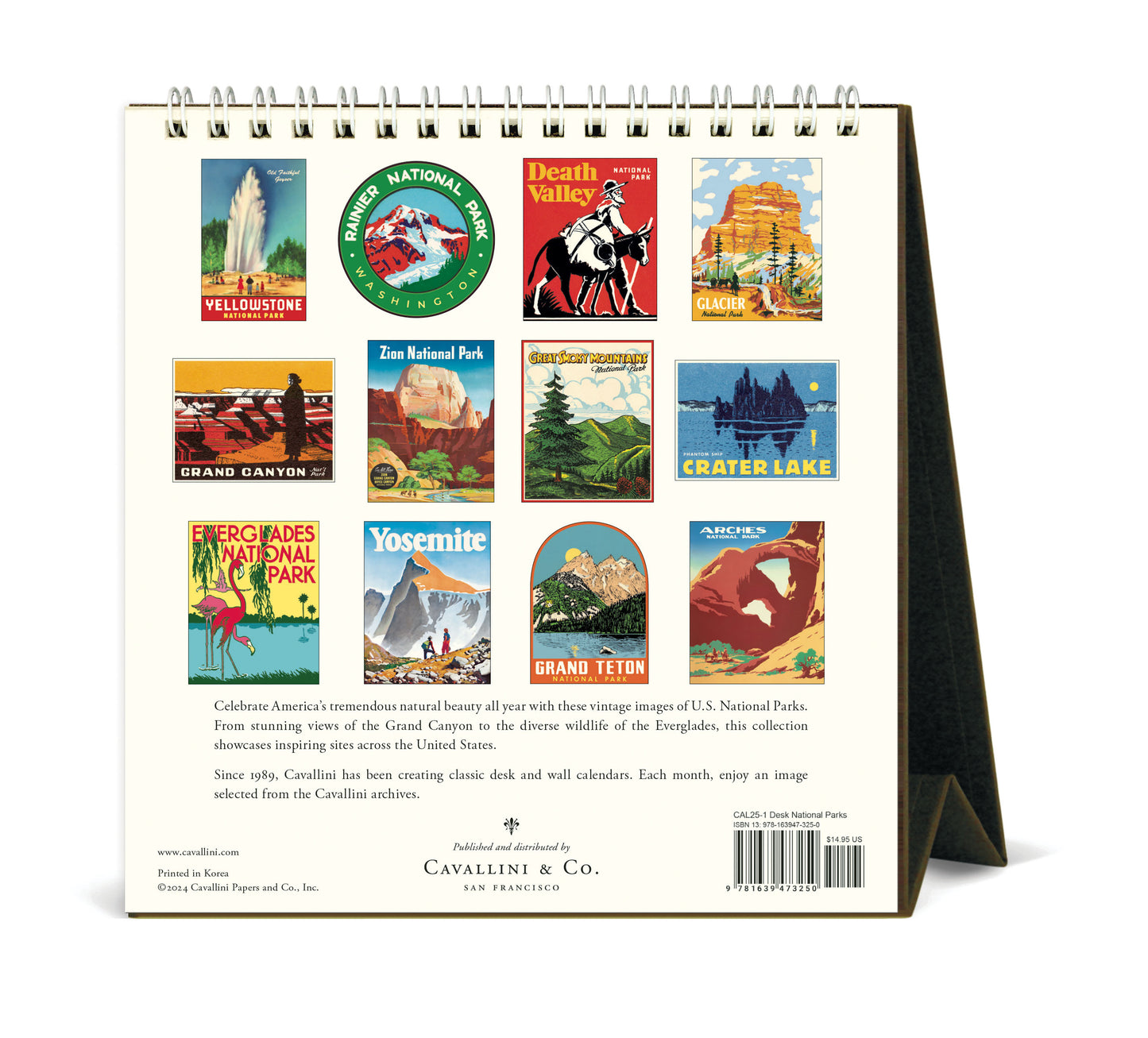 Cavallini & Co. 2025 Desk Calendar - National Parks