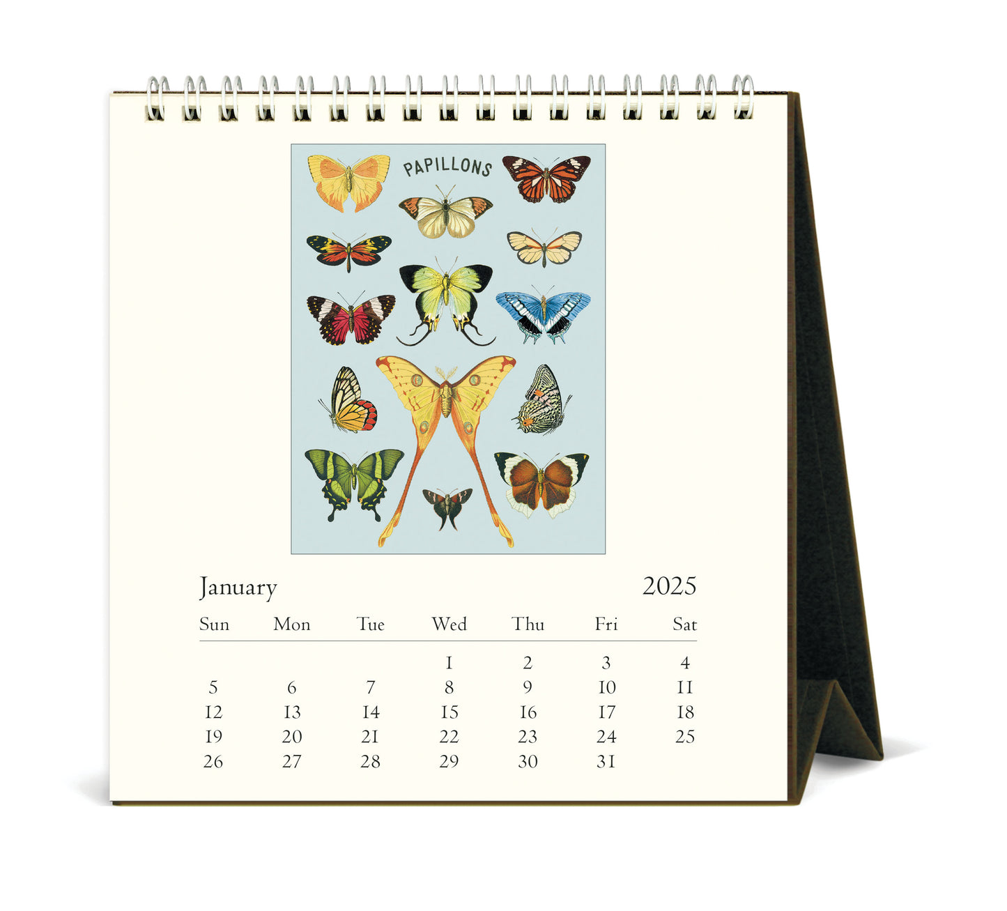 Cavallini & Co. 2025 Desk Calendar - Papillons