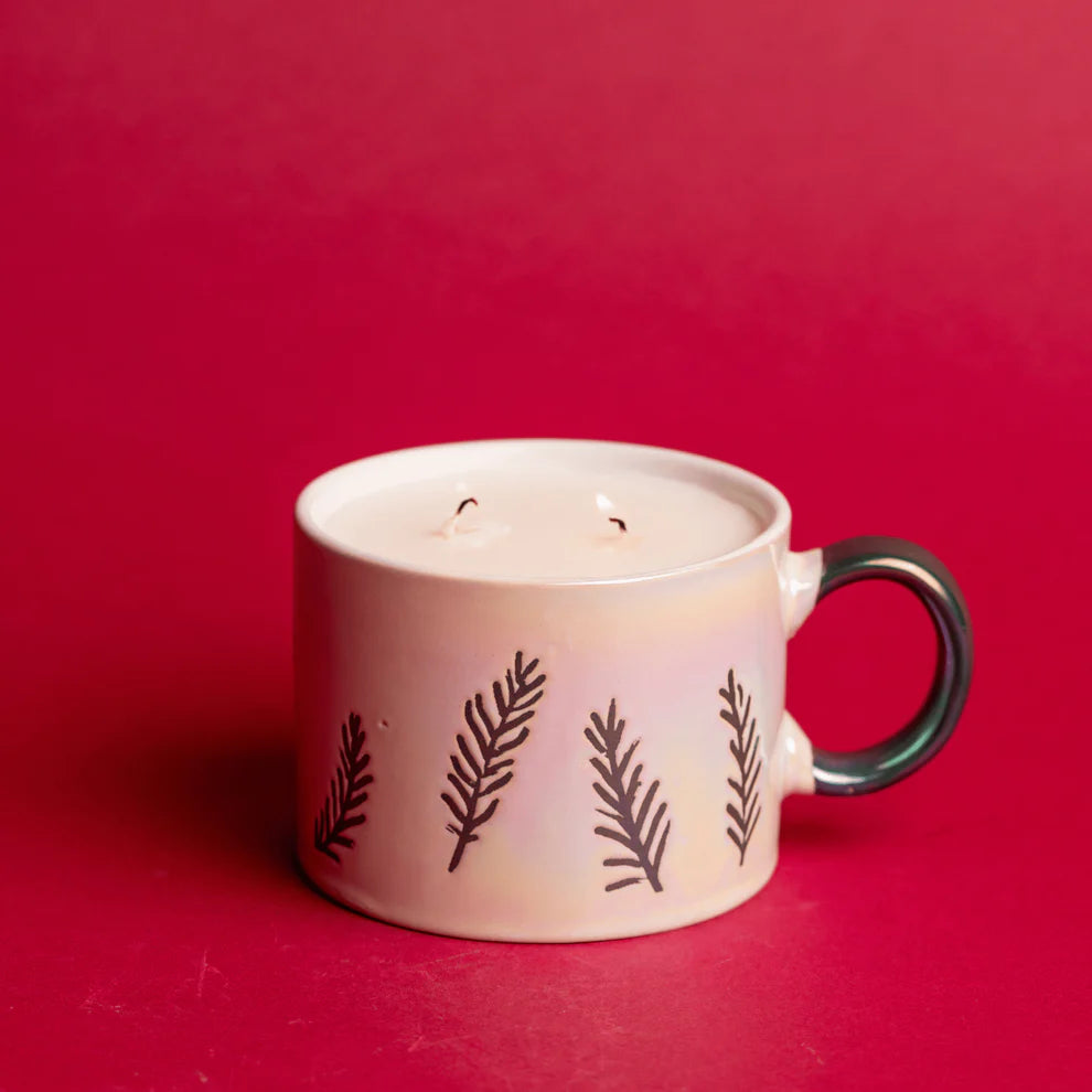 Ceramic Mug w/ Etching - Cypress & Fir - White