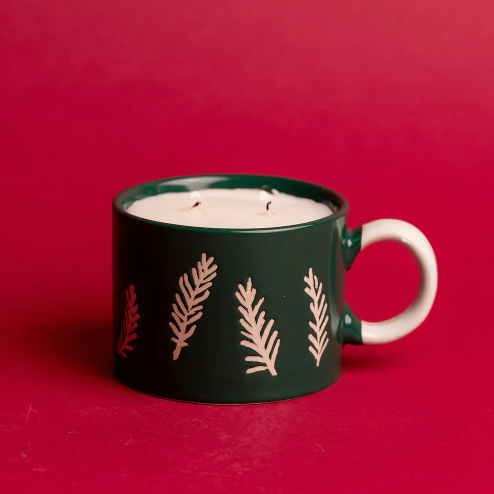 Ceramic Mug w/ Etching - Cypress & Fir - Green