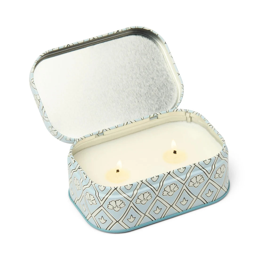Decorative tin with a candle inside 