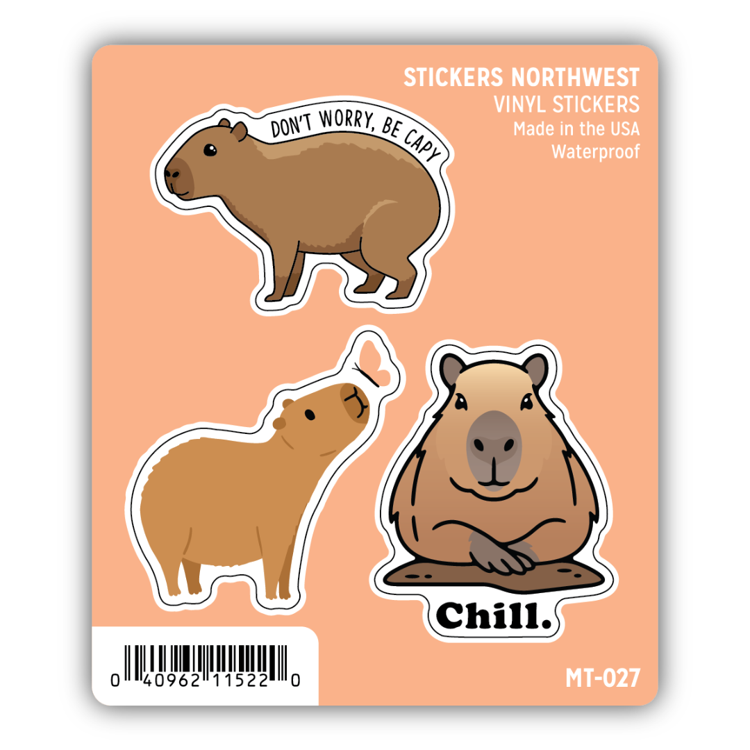 Capybara Mini Trio Sticker Set