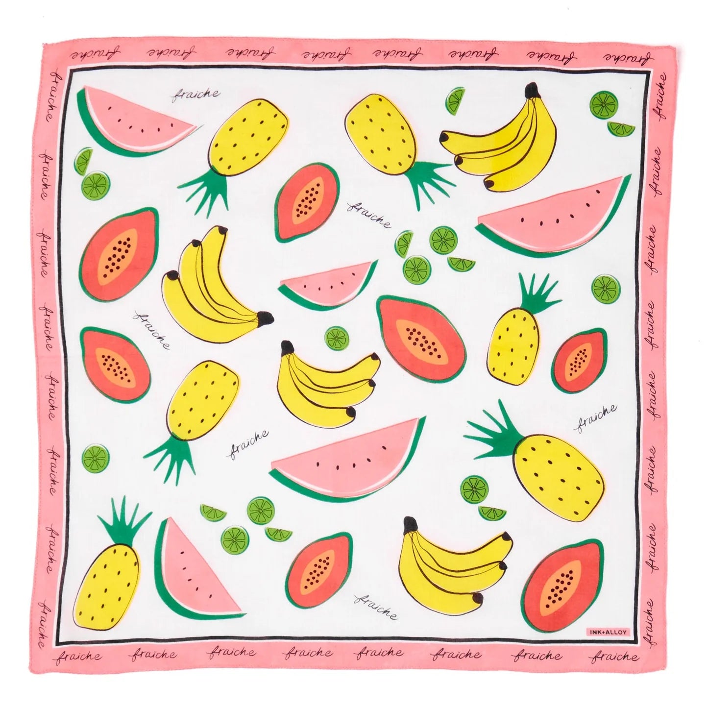 Scarf with fruit pattern