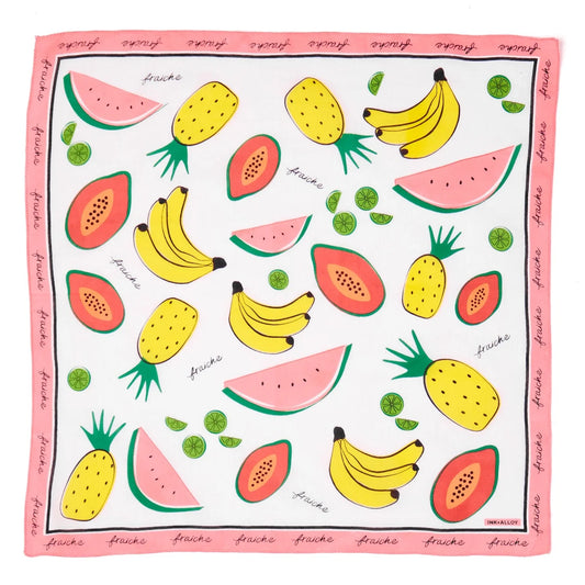 Scarf with fruit pattern