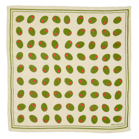 Scarf with olive print