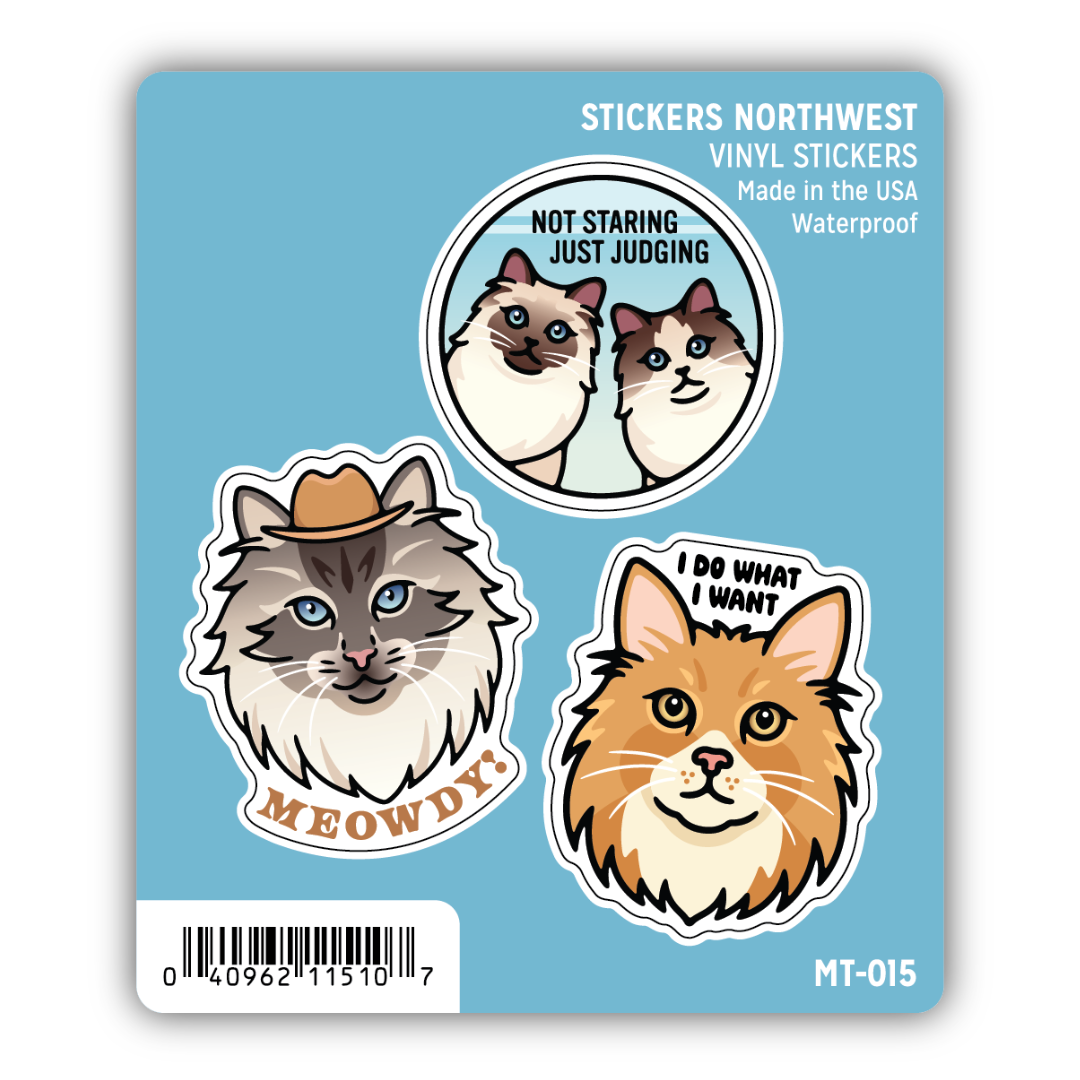 Cat Faces Mini Trio Sticker Set
