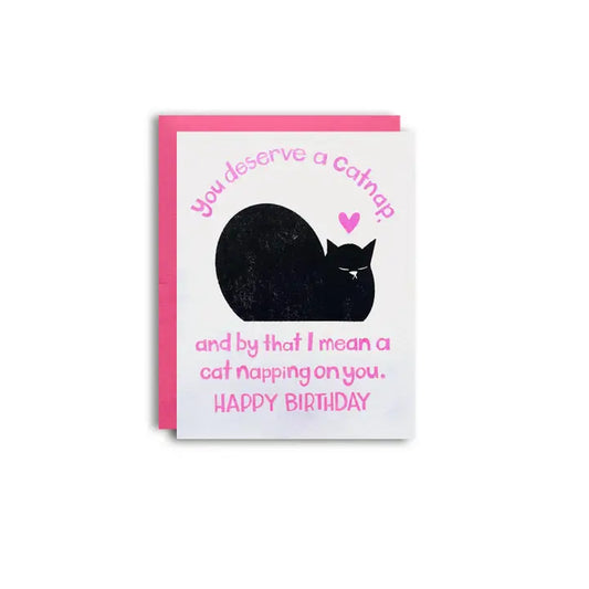 Cat nap birthday card