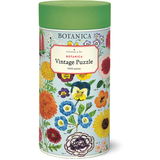 Cavallini 1000 piece puzzle with Botanica graphic