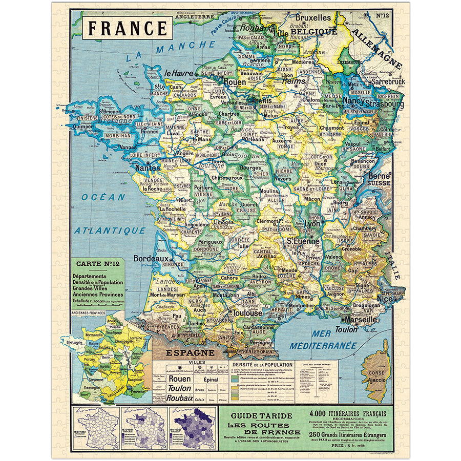 Cavallini & Co. 1000 Piece Puzzle - Map Of France