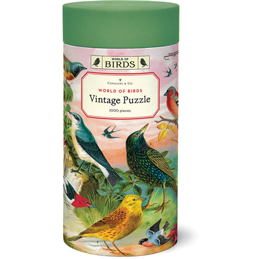 Cavallini 1000 piece puzzle with World of Birds graphic