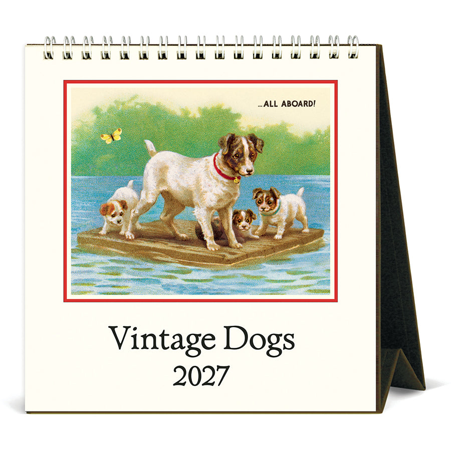 Cavallini & Co. 2027 Desk Calendar - Vintage Dogs