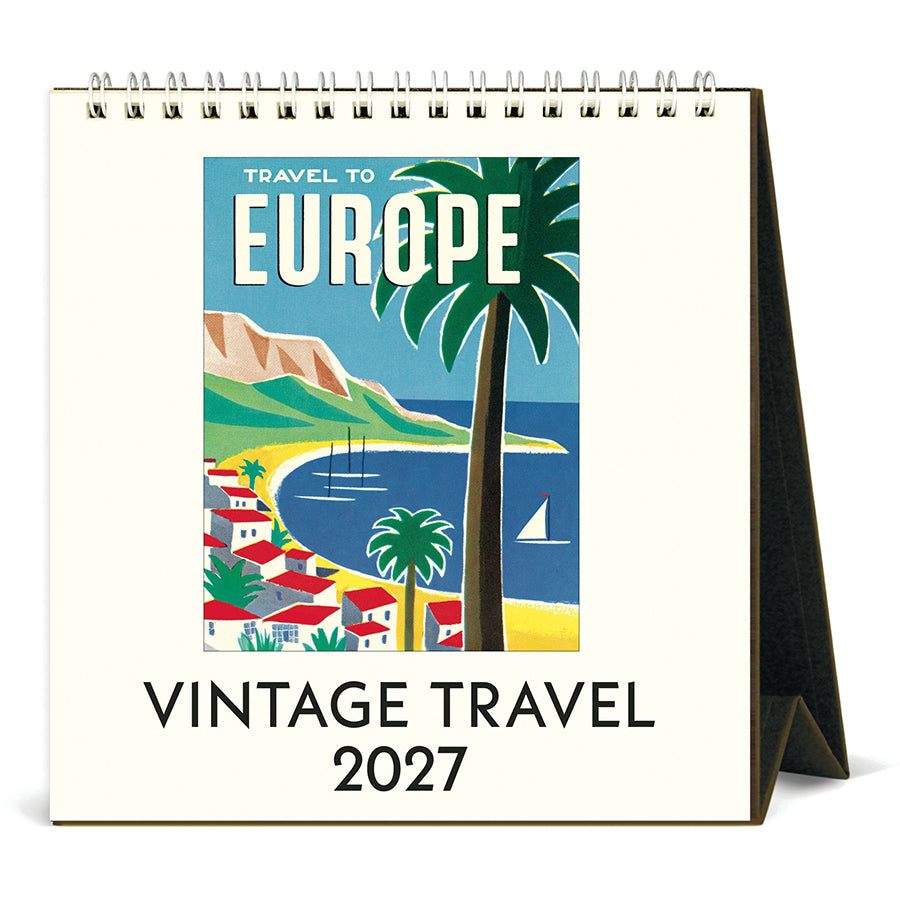 Cavallini & Co. 2027 Desk Calendar - Vintage Travel