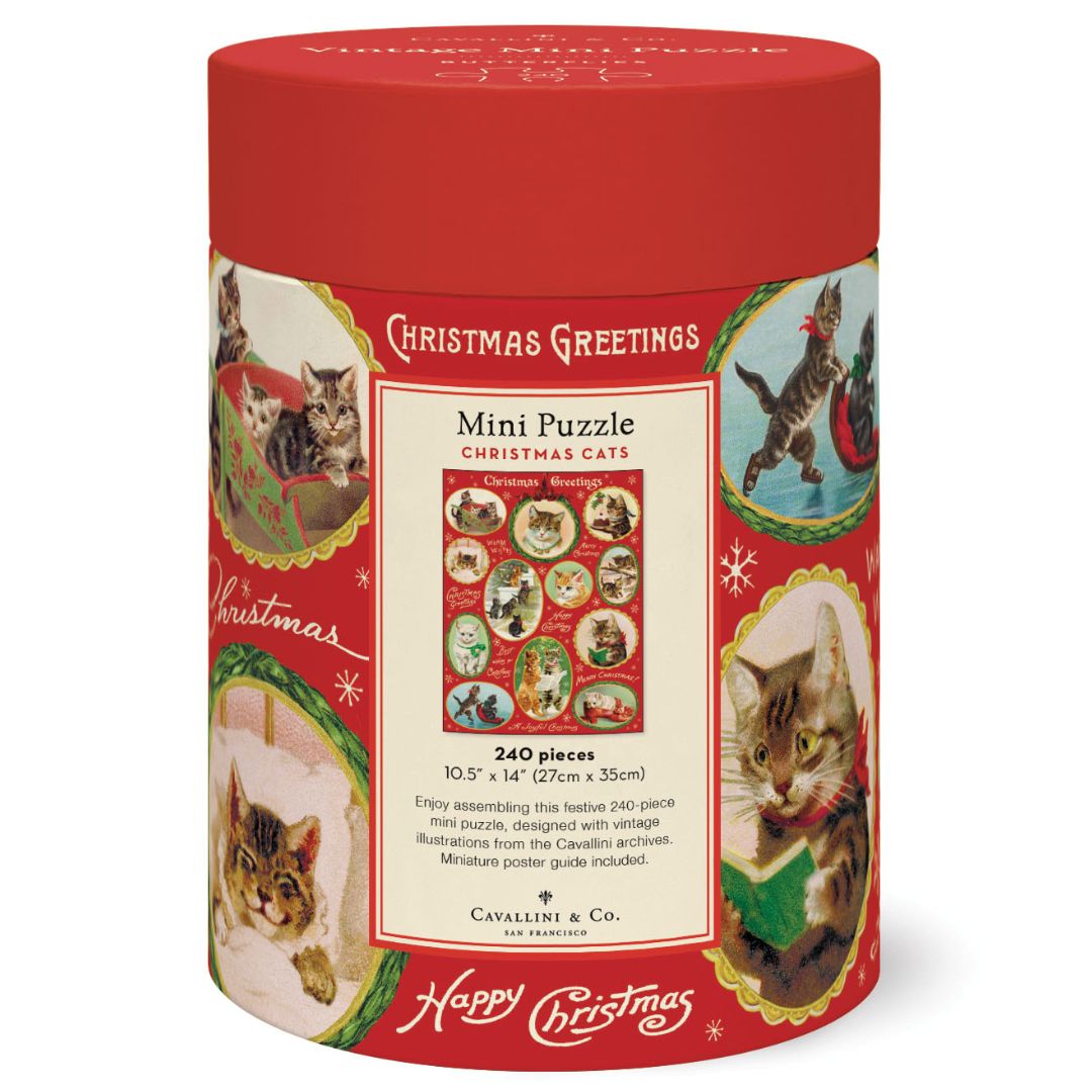 Cavallini & Co. 240 Piece Mini Puzzle - Christmas Cats