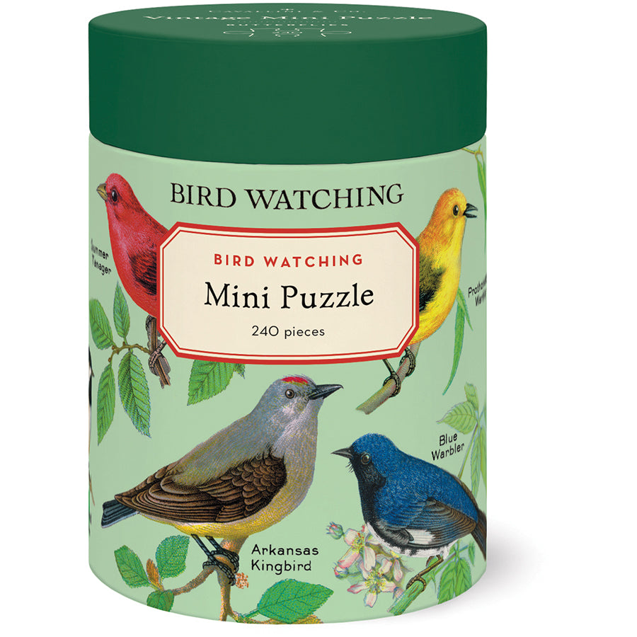 Cavallini 240 Piece Mini Puzzle with Bird Watching graphic