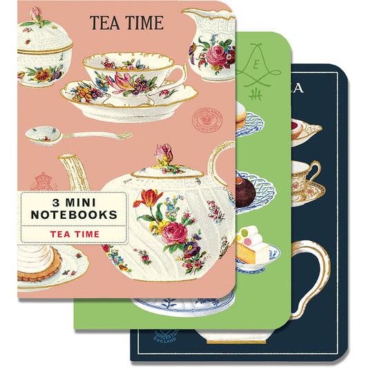 Cavallini & Co 3 Mini Notebook Set with Tea Time Theme