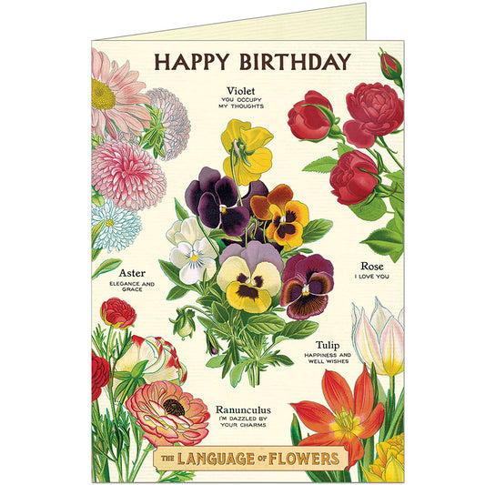 Birthday card with floral design and 'Happy Birthday' text