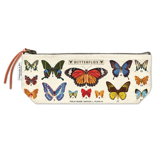 Cavallini zippered mini pouch with Butterflies graphic