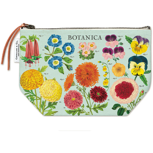 Cavallini Zippered Pouch with Botanica graphic