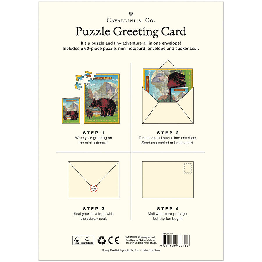 *Coming Soon Spring 2026* Cavallini & Co. Puzzle Greeting Card - National Parks