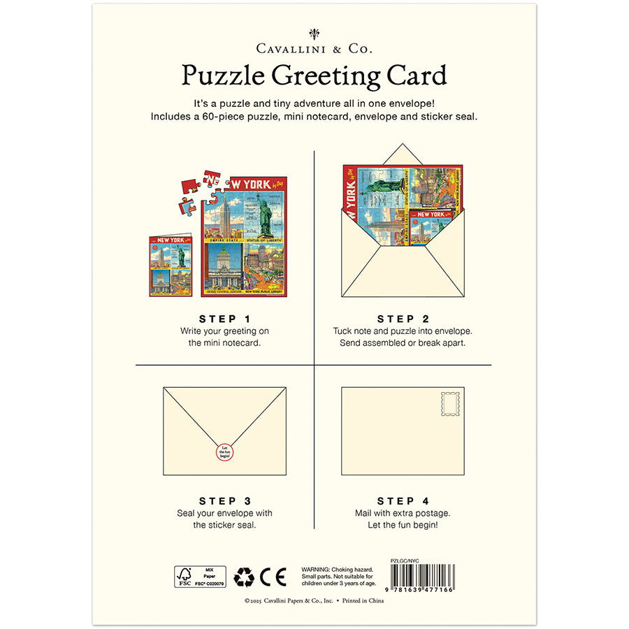 Cavallini & Co. Puzzle Greeting Card - New York City